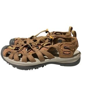 KEEN Women's Whisper Sandal 1003713 Coffee Liqueur/Yellow 8M